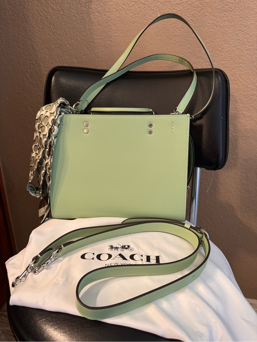 Coach purse and scarf